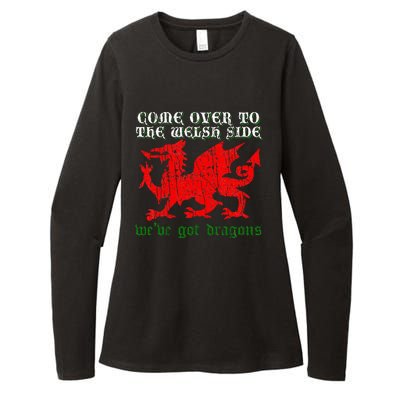 Come Over To The Welsh Side Red Dragon Flag Of Wales Rugby Womens CVC Long Sleeve Shirt