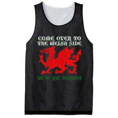 Come Over To The Welsh Side Red Dragon Flag Of Wales Rugby Mesh Reversible Basketball Jersey Tank