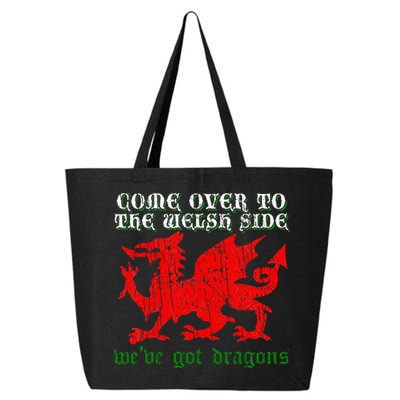Come Over To The Welsh Side Red Dragon Flag Of Wales Rugby 25L Jumbo Tote
