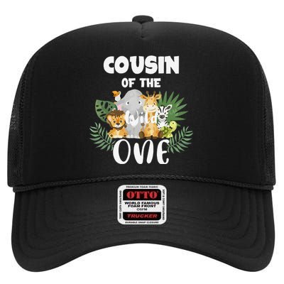 Cousin Of The Wild One 1st Birthday Safari Family Matching High Crown Mesh Back Trucker Hat