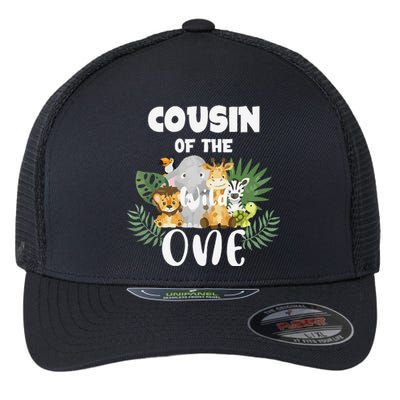 Cousin Of The Wild One 1st Birthday Safari Family Matching Flexfit Unipanel Trucker Cap