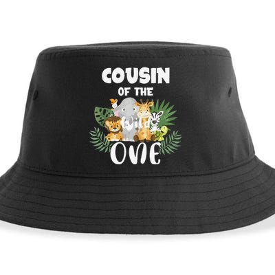 Cousin Of The Wild One 1st Birthday Safari Family Matching Sustainable Bucket Hat