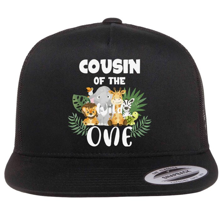 Cousin Of The Wild One 1st Birthday Safari Family Matching Flat Bill Trucker Hat