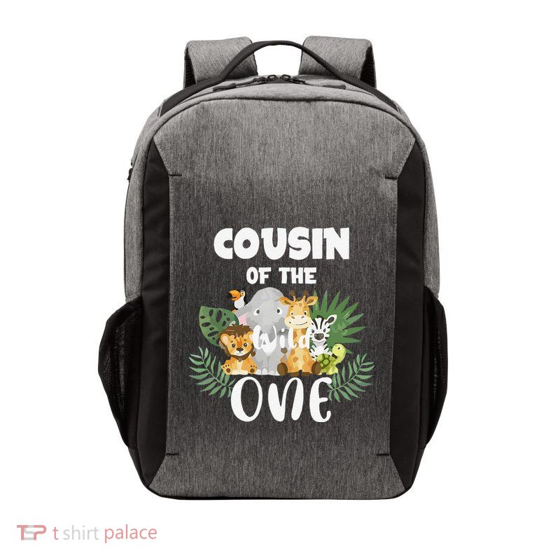 Cousin Of The Wild One 1st Birthday Safari Family Matching Vector Backpack