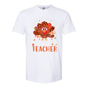 Cute One Thankful Pre School Teacher Thanksgiving Turkey Softstyle CVC T-Shirt