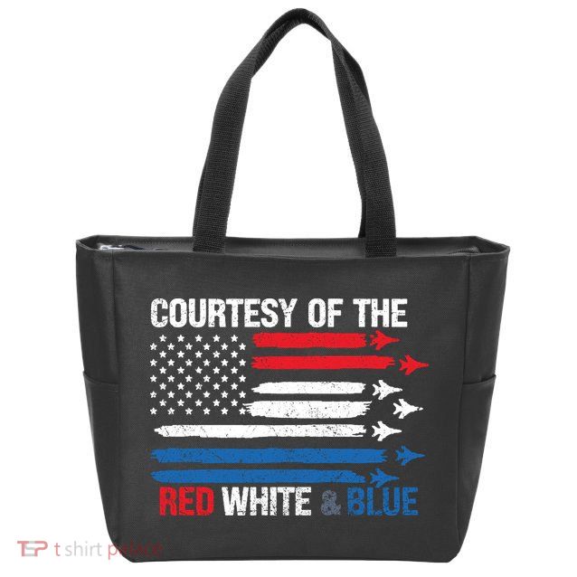 Courtesy Of The Red White And Blue Zip Tote Bag
