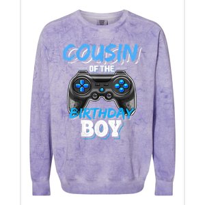 Cousin Of The Birthday Boy Matching Video Game Birthday Gift Colorblast Crewneck Sweatshirt