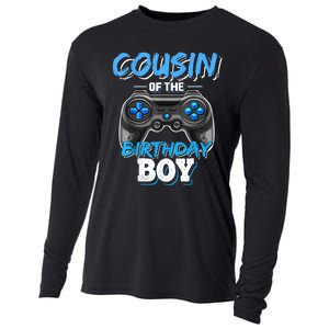 Cousin Of The Birthday Boy Matching Video Game Birthday Gift Cooling Performance Long Sleeve Crew