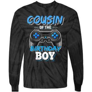 Cousin Of The Birthday Boy Matching Video Game Birthday Gift Tie-Dye Long Sleeve Shirt