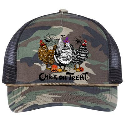 Chick Or Treat Halloween Spooky Chicken Retro Rope Trucker Hat Cap