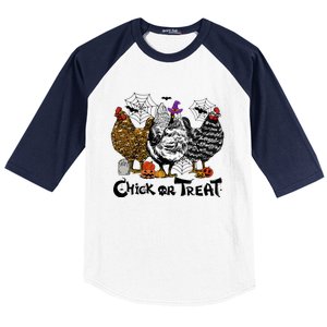 Chick Or Treat Halloween Spooky Chicken Baseball Sleeve Shirt