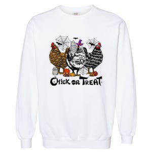 Chick Or Treat Halloween Spooky Chicken Garment-Dyed Sweatshirt