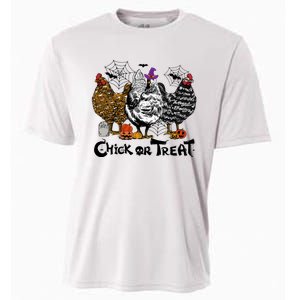 Chick Or Treat Halloween Spooky Chicken Cooling Performance Crew T-Shirt