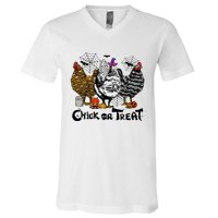 Chick Or Treat Halloween Spooky Chicken V-Neck T-Shirt