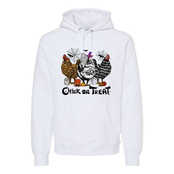 Chick Or Treat Halloween Spooky Chicken Premium Hoodie