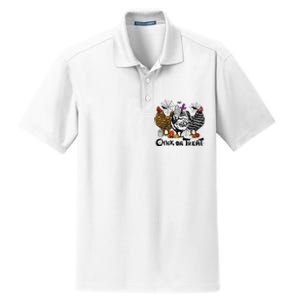 Chick Or Treat Halloween Spooky Chicken Dry Zone Grid Polo