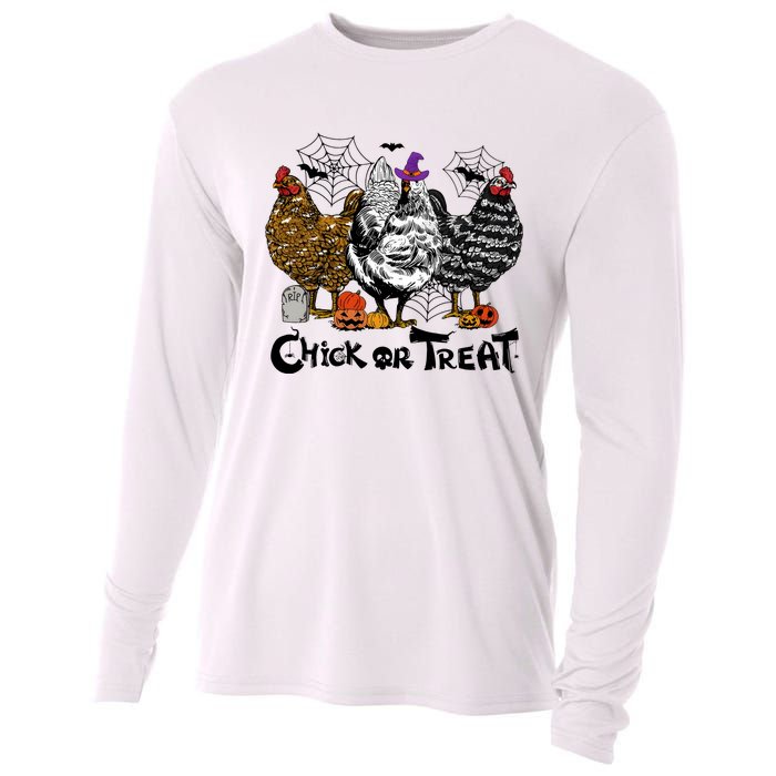 Chick Or Treat Halloween Spooky Chicken Cooling Performance Long Sleeve Crew