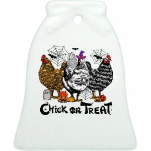 Chick Or Treat Halloween Spooky Chicken Ceramic Bell Ornament