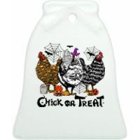 Chick Or Treat Halloween Spooky Chicken Ceramic Bell Ornament