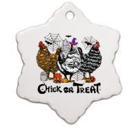 Chick Or Treat Halloween Spooky Chicken Ceramic Star Ornament