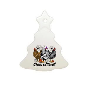 Chick Or Treat Halloween Spooky Chicken Ceramic Tree Ornament