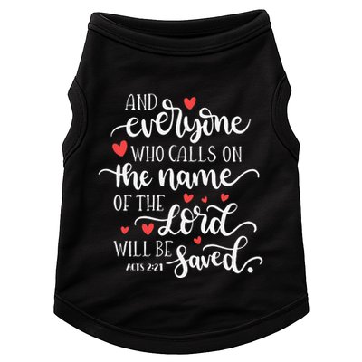 Calls On The Name Of The Lord Will Be Saved Jesus Doggie Tank