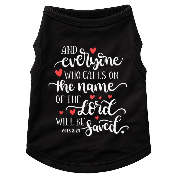 Calls On The Name Of The Lord Will Be Saved Jesus Doggie Tank