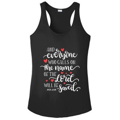 Calls On The Name Of The Lord Will Be Saved Jesus Ladies PosiCharge Competitor Racerback Tank