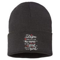 Calls On The Name Of The Lord Will Be Saved Jesus Sustainable Knit Beanie