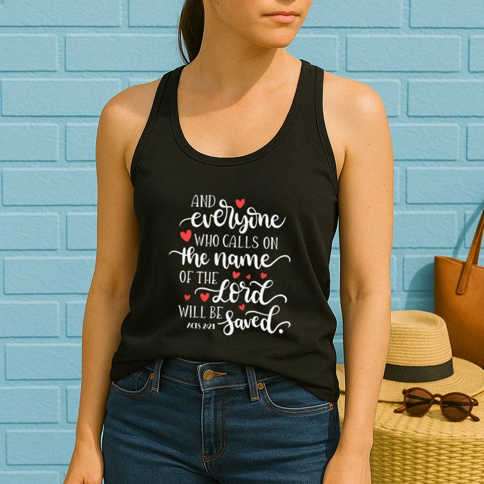 Calls On The Name Of The Lord Will Be Saved Jesus Womens Tank Top