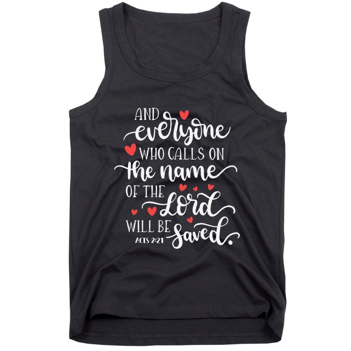 Calls On The Name Of The Lord Will Be Saved Jesus Tank Top