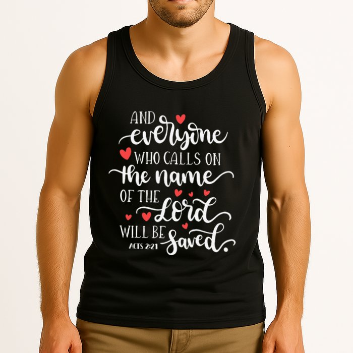 Calls On The Name Of The Lord Will Be Saved Jesus Tank Top