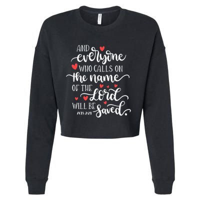Calls On The Name Of The Lord Will Be Saved Jesus Cropped Pullover Crew