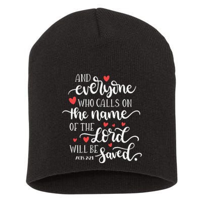 Calls On The Name Of The Lord Will Be Saved Jesus Short Acrylic Beanie