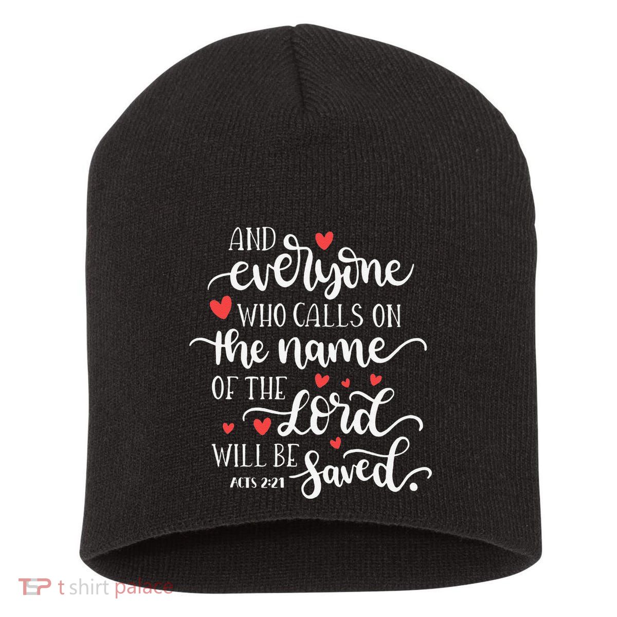 Calls On The Name Of The Lord Will Be Saved Jesus Short Acrylic Beanie