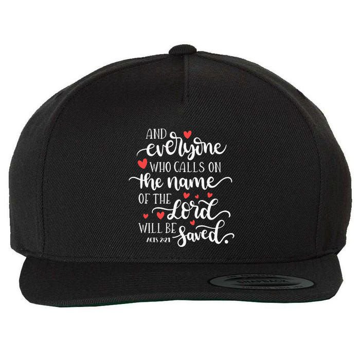 Calls On The Name Of The Lord Will Be Saved Jesus Wool Snapback Cap