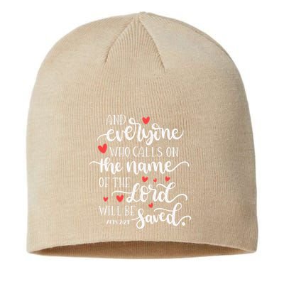 Calls On The Name Of The Lord Will Be Saved Jesus Sustainable Beanie