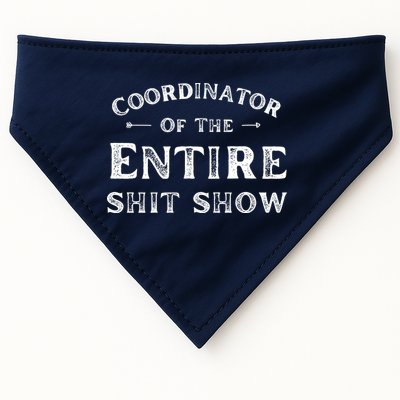 Coordinator Of The Entire Shit Show Funny Saying Sarcastic USA-Made Doggie Bandana