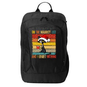 Cat On The List Of Naughty And I Regret Nothing Christmas City Backpack