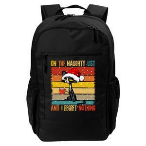 Cat On The List Of Naughty And I Regret Nothing Christmas Daily Commute Backpack