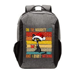 Cat On The List Of Naughty And I Regret Nothing Christmas Vector Backpack