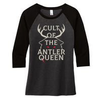 Cult Of The Antler Queen Women's Tri-Blend 3/4-Sleeve Raglan Shirt