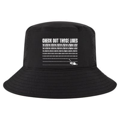 Check Out Those Lines Lawn Mower Lawnmower Funny Cool Comfort Performance Bucket Hat