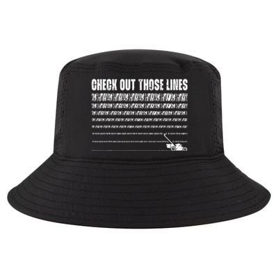 Check Out Those Lines Lawn Mower Lawnmower Funny Cool Comfort Performance Bucket Hat