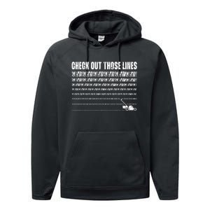 Check Out Those Lines Lawn Mower Lawnmower Funny Performance Fleece Hoodie