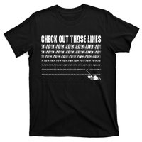 Check Out Those Lines Lawn Mower Lawnmower Funny T-Shirt