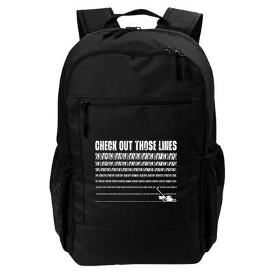 Check Out Those Lines Lawn Mower Lawnmower Funny Backpack