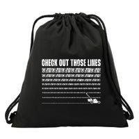 Check Out Those Lines Lawn Mower Lawnmower Funny Drawstring Bag