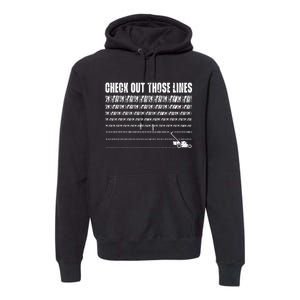 Check Out Those Lines Lawn Mower Lawnmower Funny Premium Hoodie