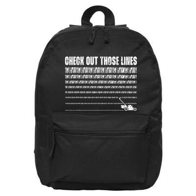 Check Out Those Lines Lawn Mower Lawnmower Funny 16 in Basic Backpack